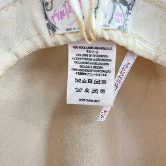 Free People Wool Wythe Leather Band Felt Hat OS French‎ Vanilla - Picture 6 of 7